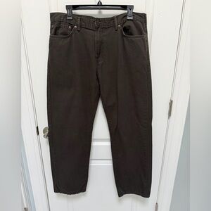 Dockers Men's Dark Brown Pants, Size 36 x 30, 5-pocket, belt hoops, zip closure